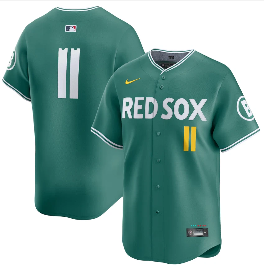 Rafael Devers Jersey #11 Red Sox Green 2025 City Connect Limited Stitched