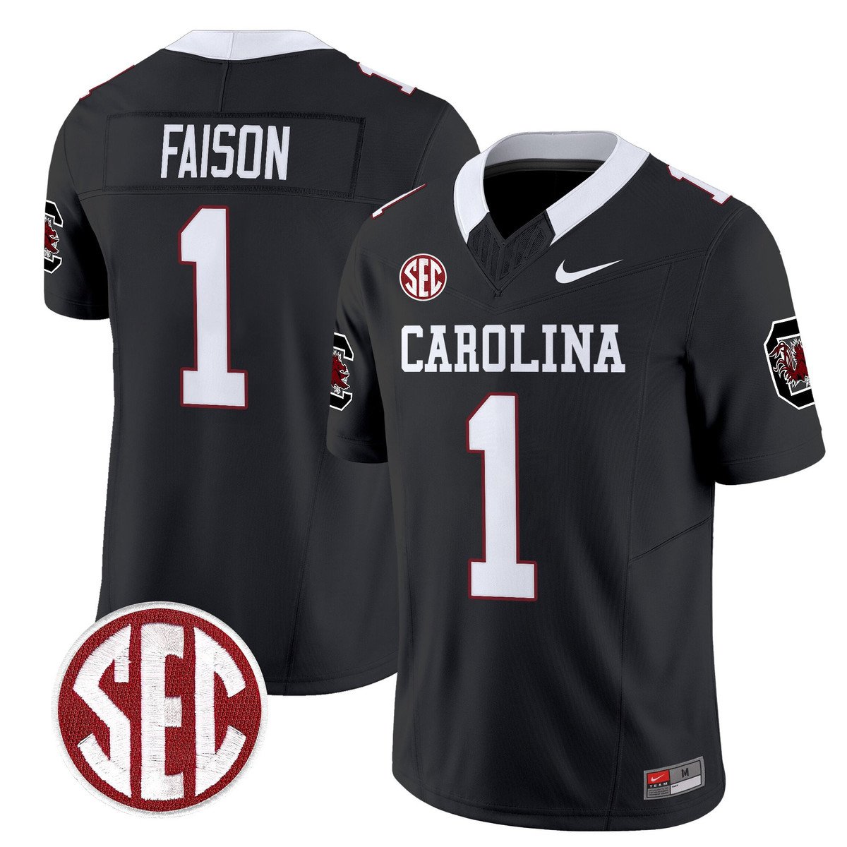 Rahsul Faison Jersey #1 Carolina 1980 Throwback Rebrand 2026 Stitched Black