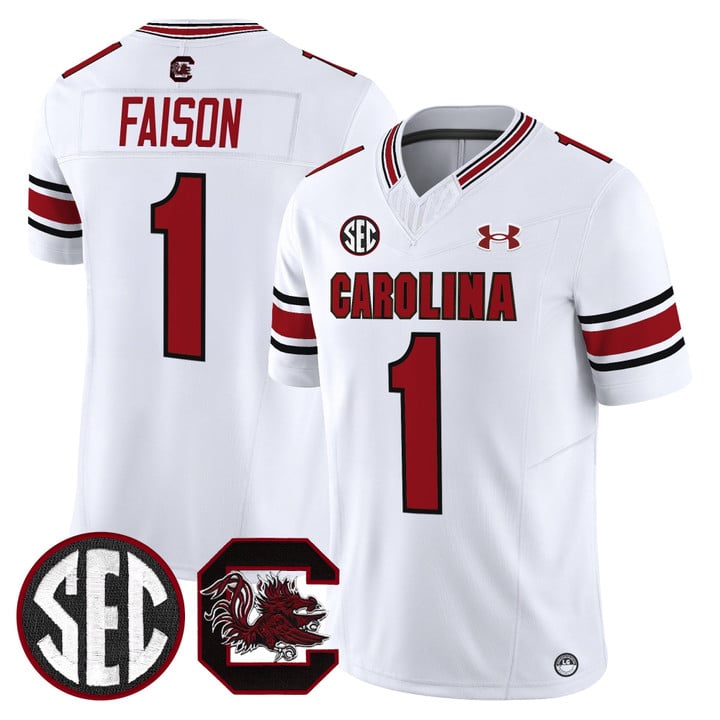 Rahsul Faison Jersey #1 South Carolina Gamecocks 2025 Stitched White
