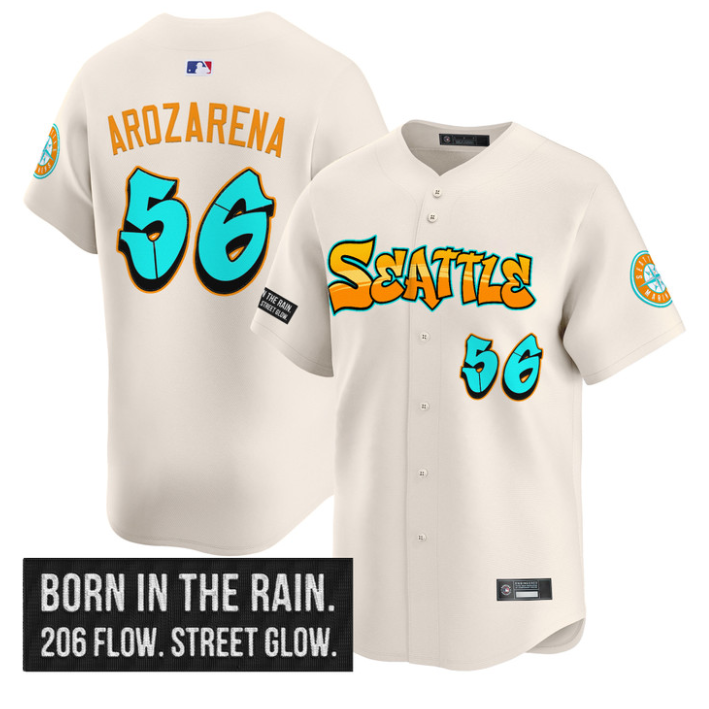Randy Arozarena Jersey #56 Seattle Mariners Graffiti Emerald Drop Edition Cream