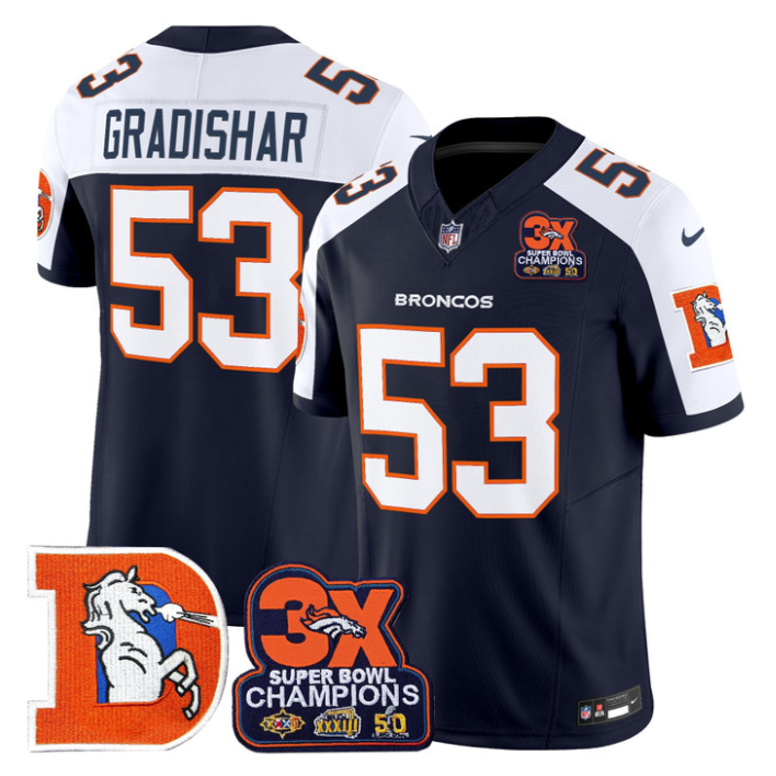 Randy Gradishar Jersey #53 Throwback Vapor 3-Time Champions Stitched Navy Alternate