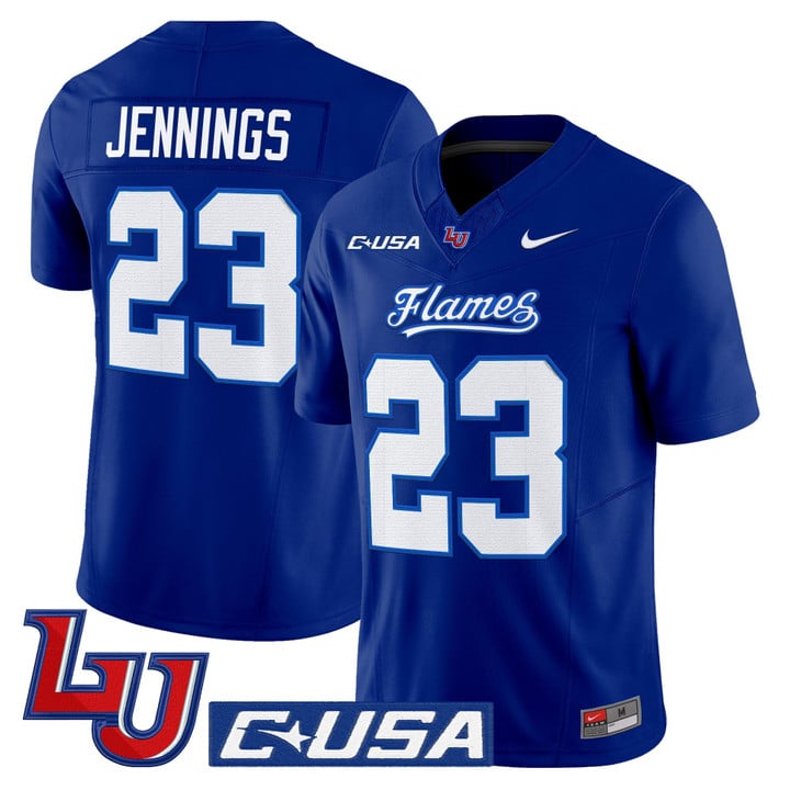 Rashad Jennings Jersey #23 Liberty Flames 2025 Vapor Limited Stitched Mono Navy