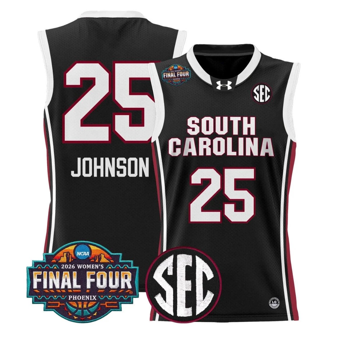 Raven Johnson Jersey #25 South Carolina 2026 Final Four Stitched Black