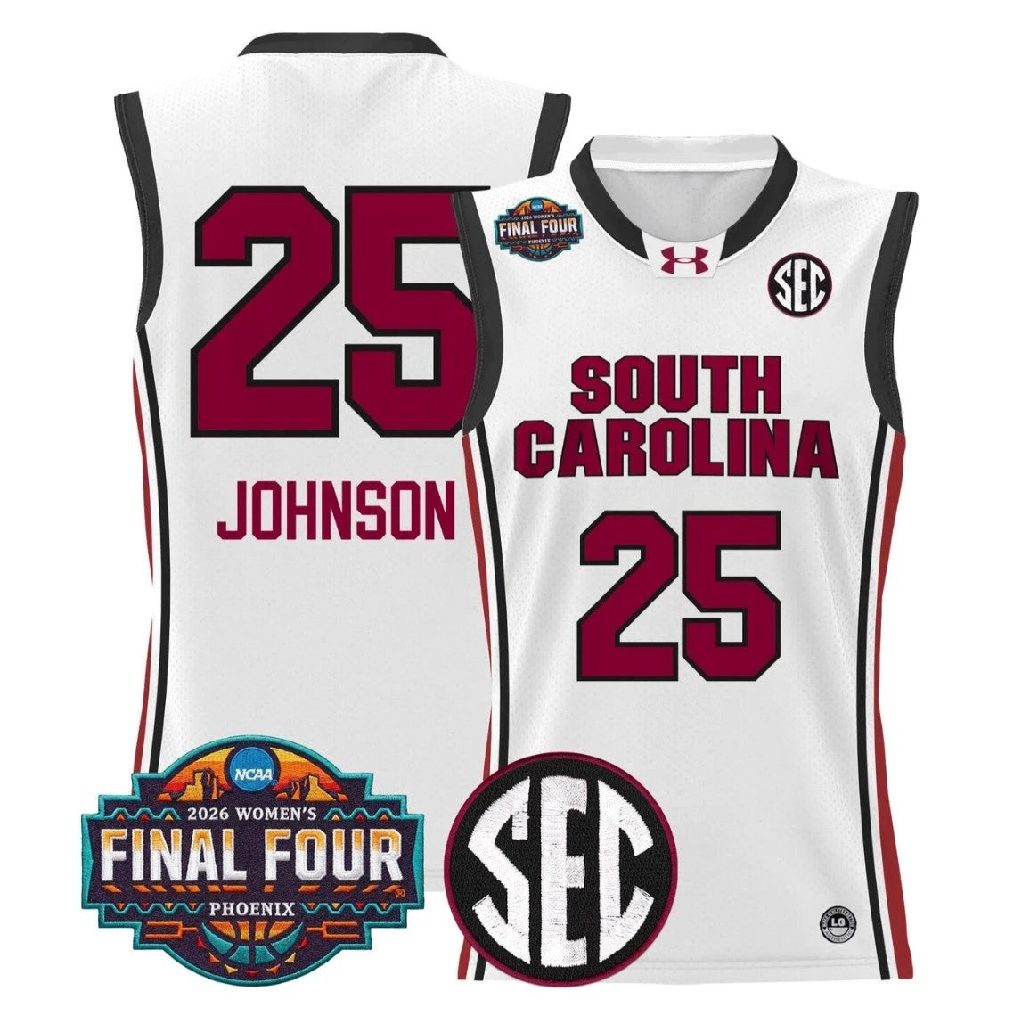 Raven Johnson Jersey #25 South Carolina 2026 Final Four Stitched White