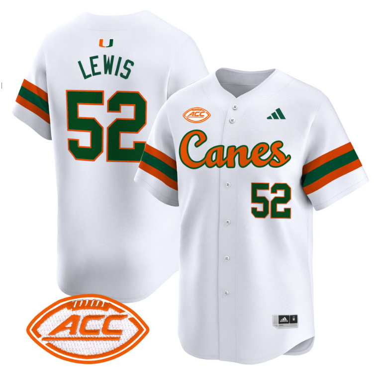 Ray Lewis Jersey #52 Miami Hurricanes 2024 Baseball V2 Stitched White