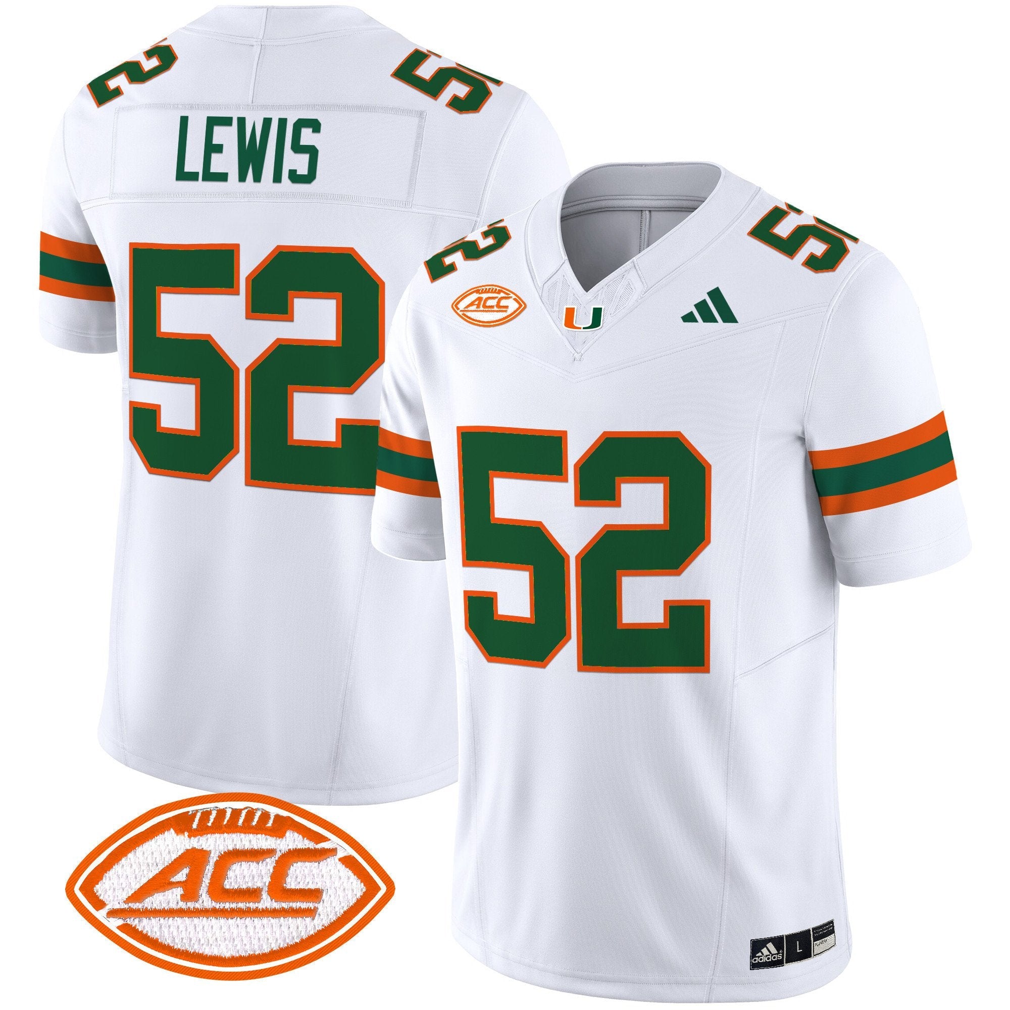Ray Lewis Jersey #52 Miami Hurricanes 2025 Vapor Limited Stitched White