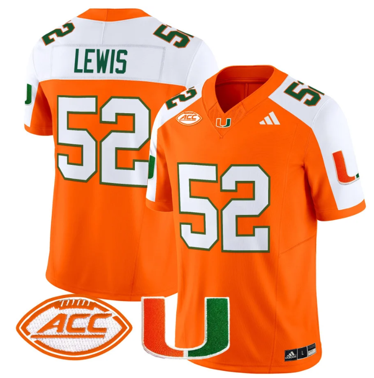 Ray Lewis Jersey #52 Miami Hurricanes Vapor Football Stitched Orange Alternate