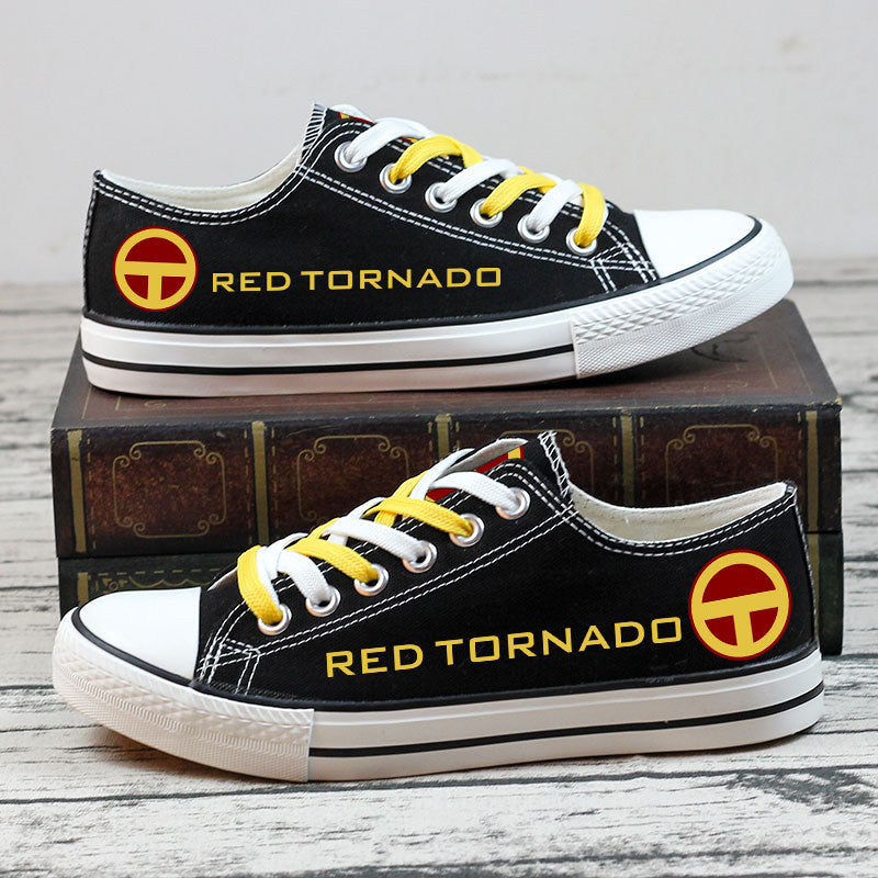 Red Tornado Low Top Canvas Sport Sneakers Shoes For Men Women Fans