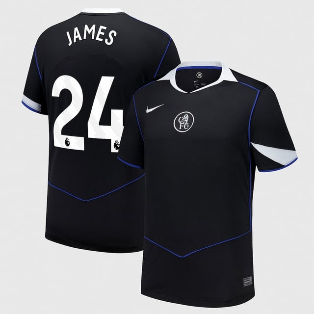 Reece James 24 Chelsea 2025-26 Third Match Jersey – Black