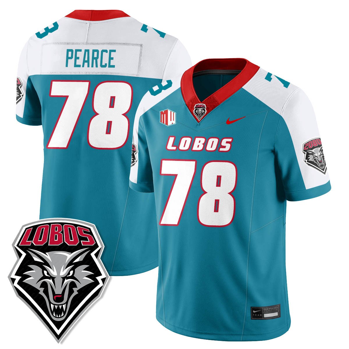 Richard Pearce Jersey #78 UNM Lobo Football 2025 All Stitched Alternate