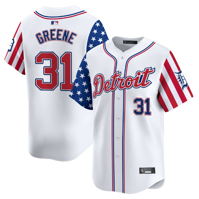 Riley Greene Jersey #31 Detroit Tigers 2025 Memorial Day Vapor Premier Limited Stitched White