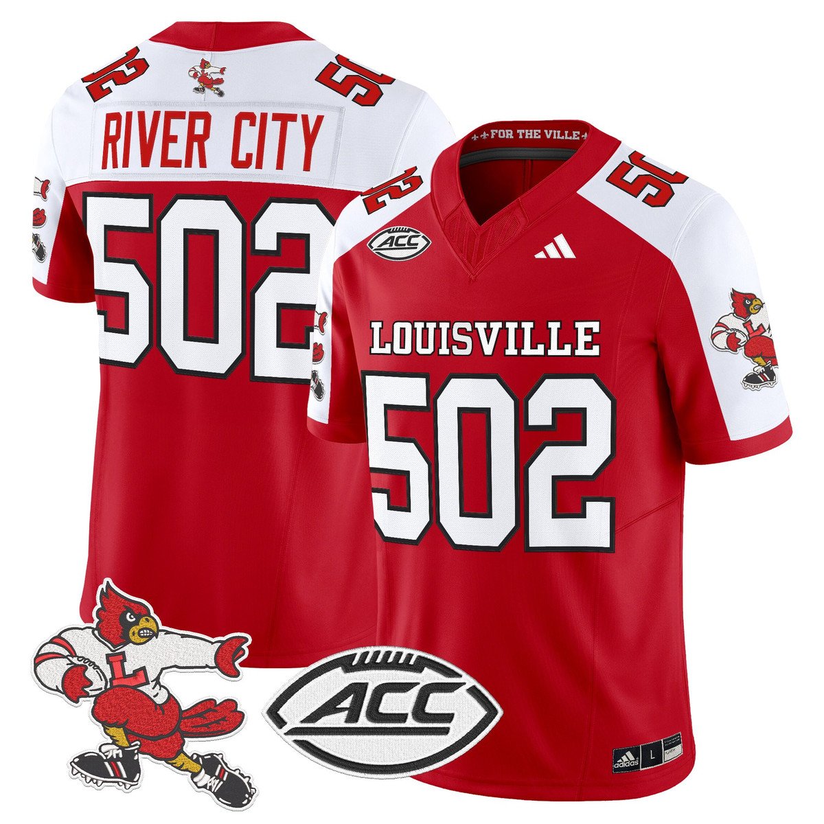 River City Jersey #502 Louisville Cardinals 1980s Throwback Stitched Red Alter