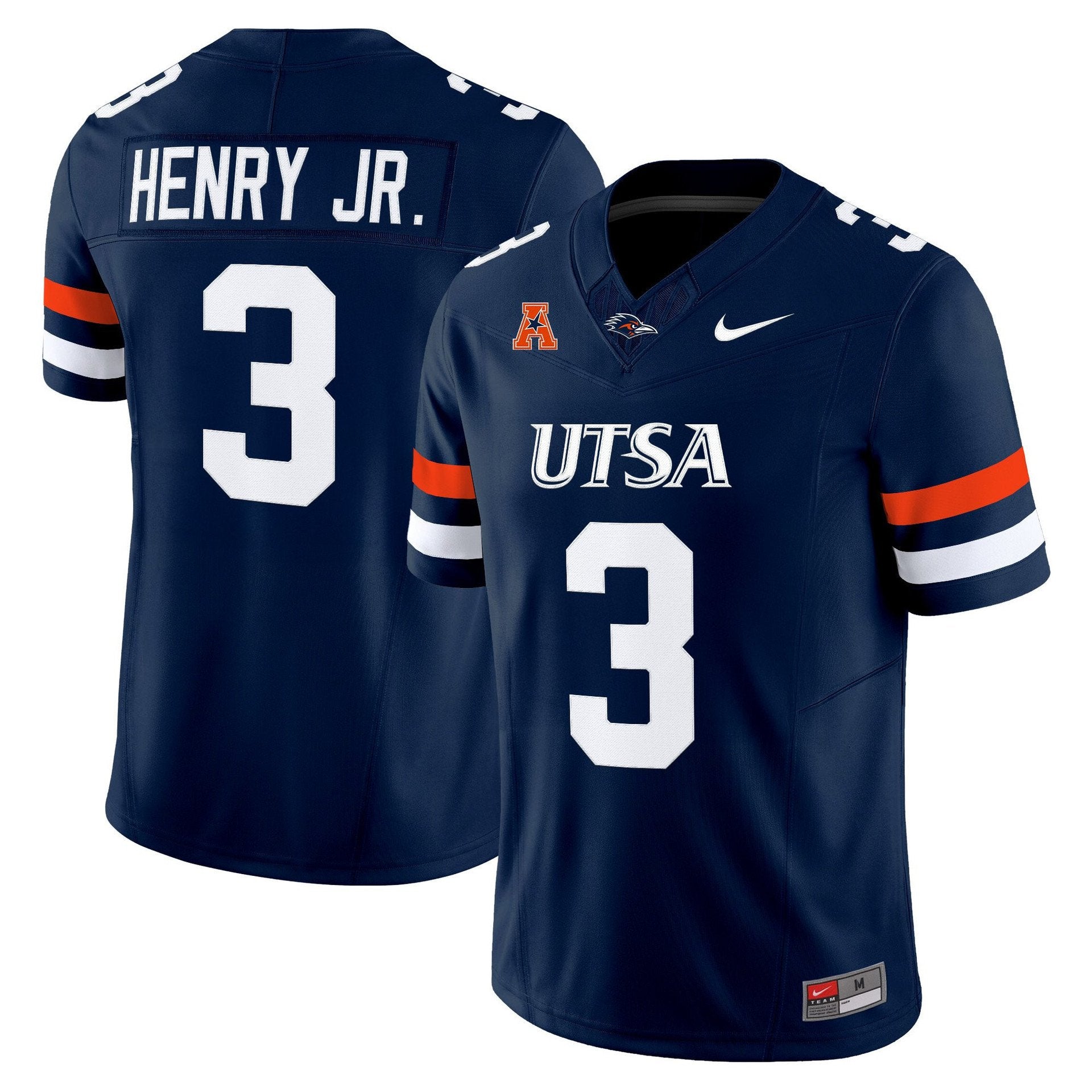 Robert Henry Jr Jersey #3 UTSA Roadrunners 2025 Vapor Limited Stitched Navy