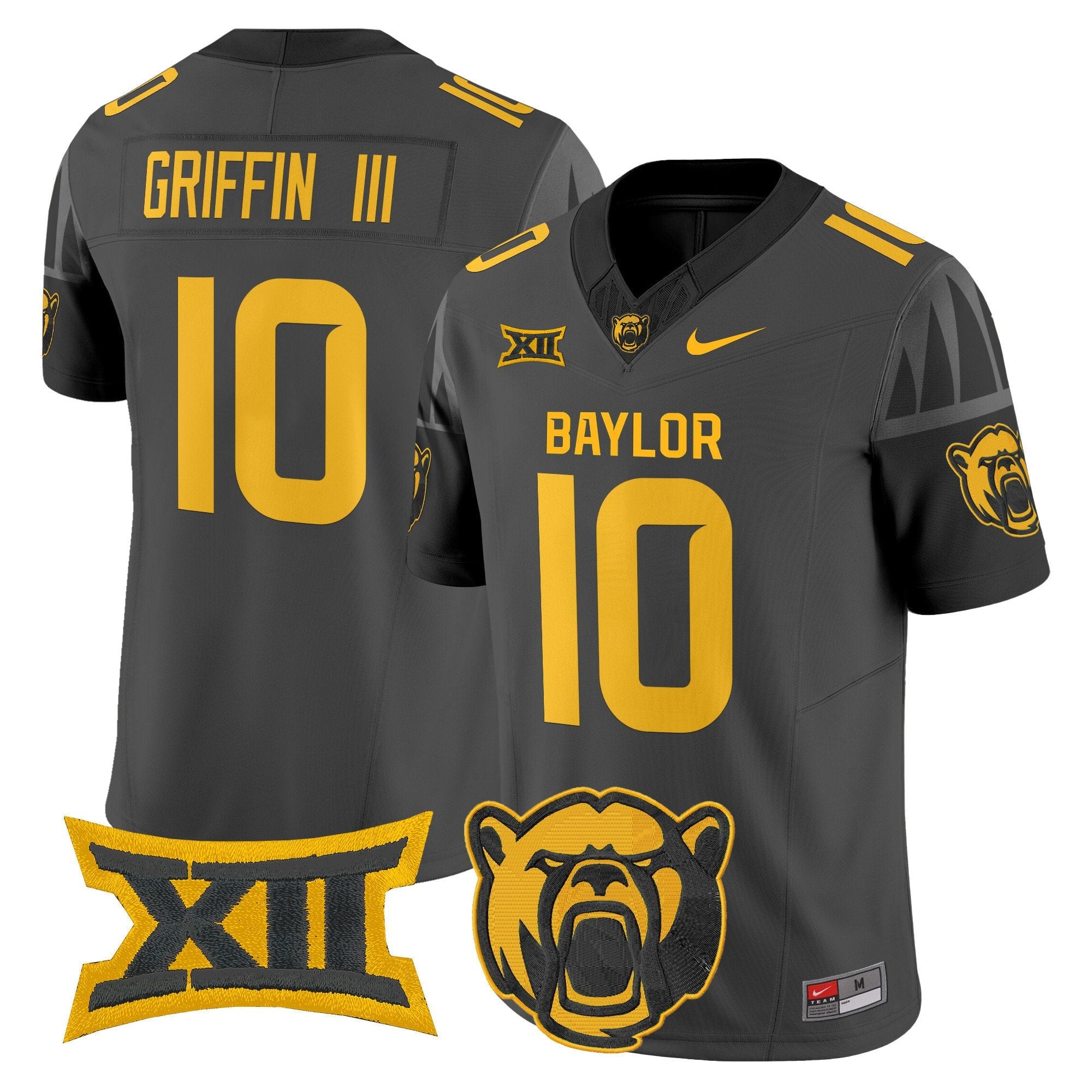 Robert Griffin III Jersey #10 Baylor Bears 2025 V2 Vapor Stitched Black