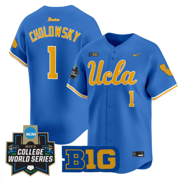 Roch Cholowsky Jersey #1 UCLA Bruins 2025 World Series Stitched Blue