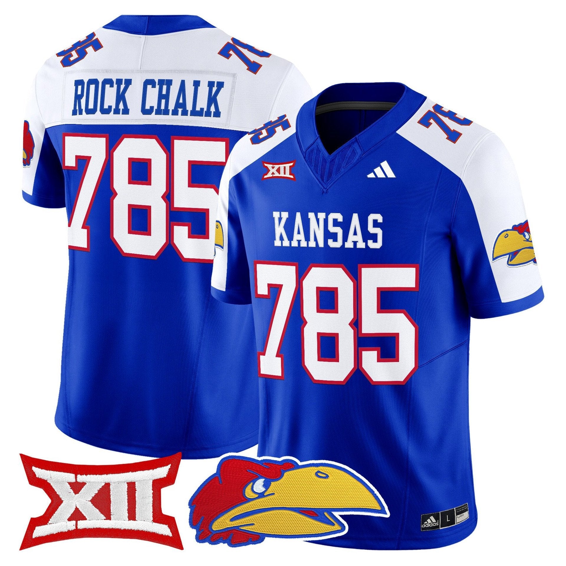 Rock Chalk Jersey #785 Kansas Jayhawks 2025 Vapor Limited Stitched Royal Alter