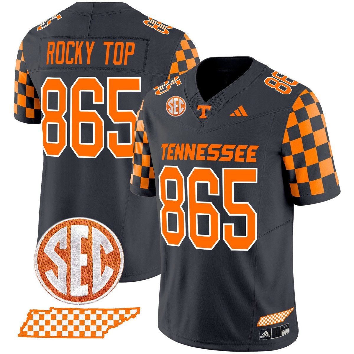 Rocky Top Jersey #865 Tennessee Vols Rebrand 2026 Checkerboard Smokey Grey