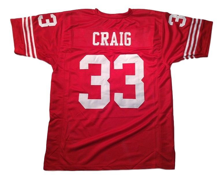 Roger Craig CUSTOM STITCHED Unsigned Football Jersey Red