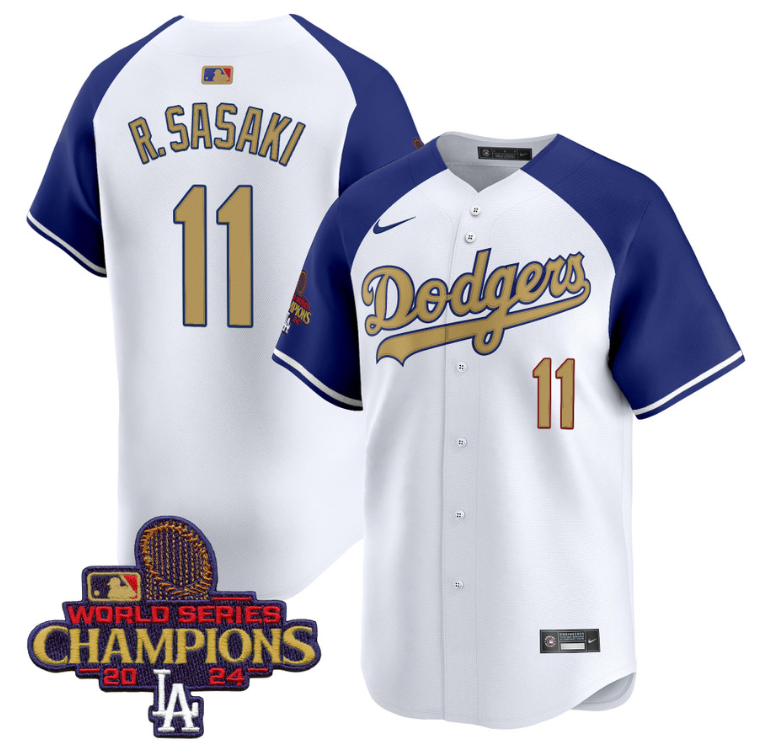 Roki Sasaki Jersey #11 Dodgers 2025 Gold Vapor Premier Stitched Alternate