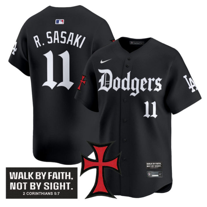 Shohei Ohtani Jersey #17 Dodgers Faith Glory Edition Vapor Premier Limited Stitched Black