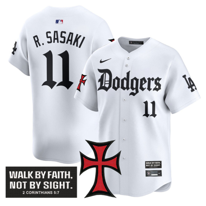 Shohei Ohtani Jersey #17 Dodgers Faith Glory Edition Vapor Premier Limited Stitched White