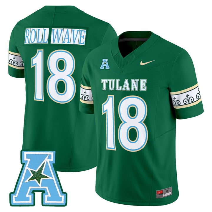 Roll Wave Jersey #18 Tulane Green Wave 2025 City Edition Stitched