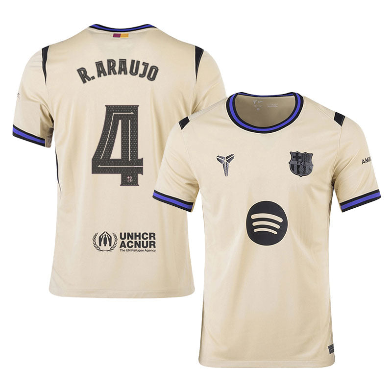 Ronald Araujo #4 Barcelona 2025-26 Away Jersey – Cream