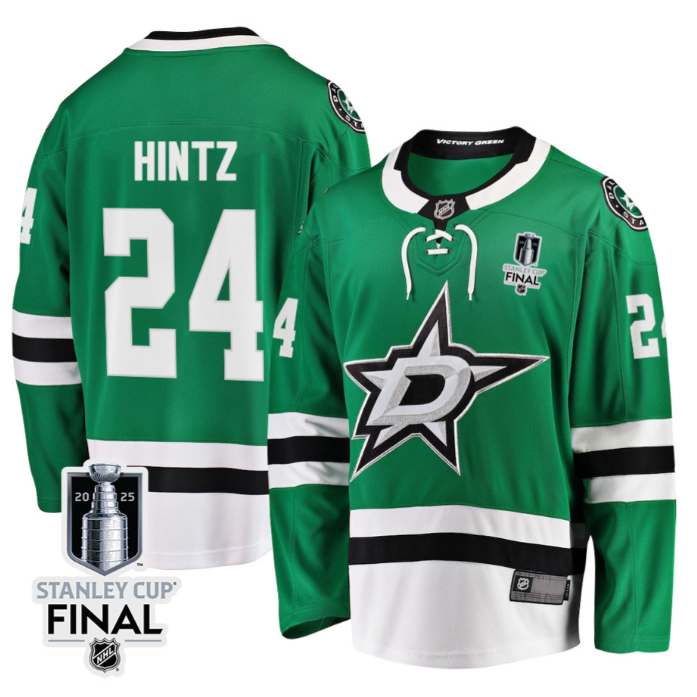 Roope Hintz 24 Dallas Stars 2025 STANLEY CUP Final Patch Home Men Jersey Black