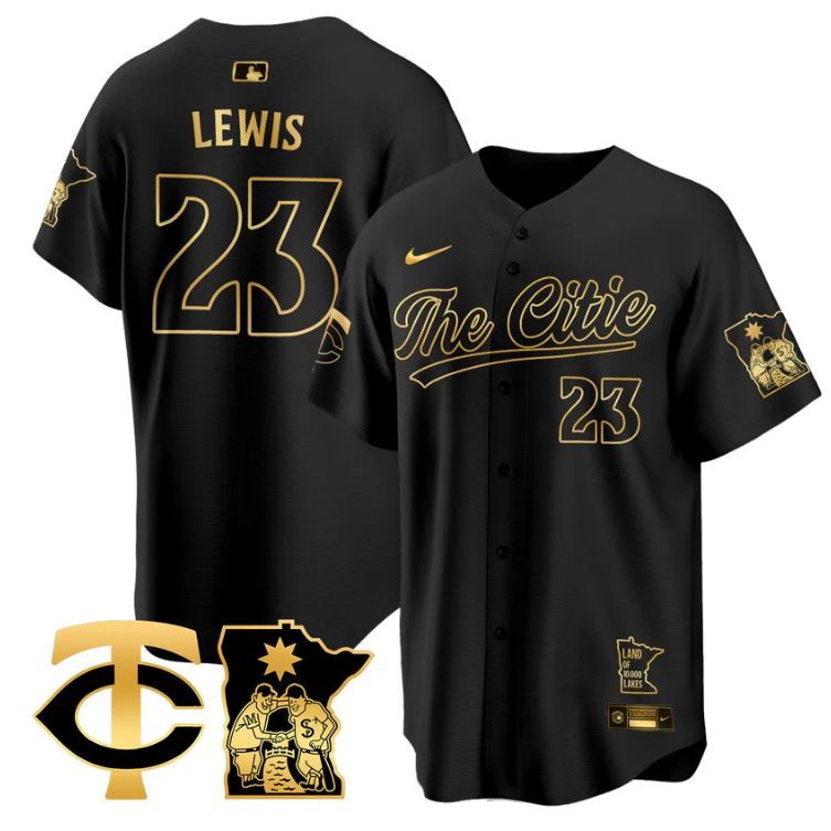 Royce Lewis Jersey #23 Minnesota Twins 2025 City Connect Concept Stitched Black Gold