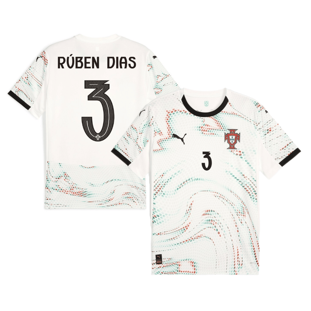 Rúben Dias 3 Portugal National Team 2025-26 Away Men Jersey – White
