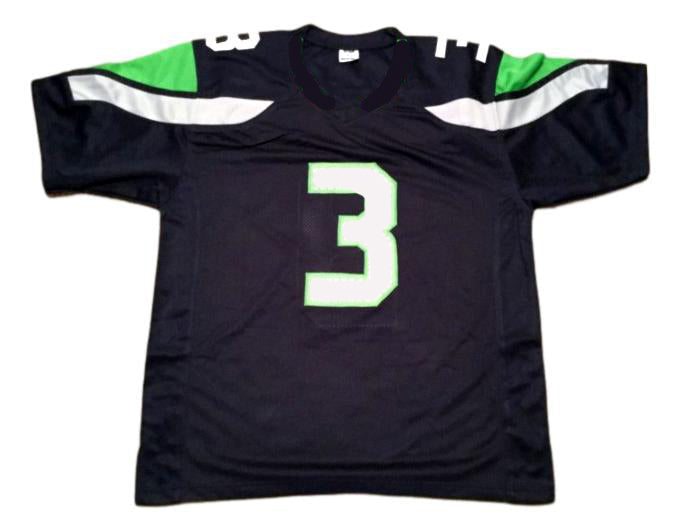 Russell Wilson CUSTOM STITCHED Unsigned Football Jersey Navy Blue