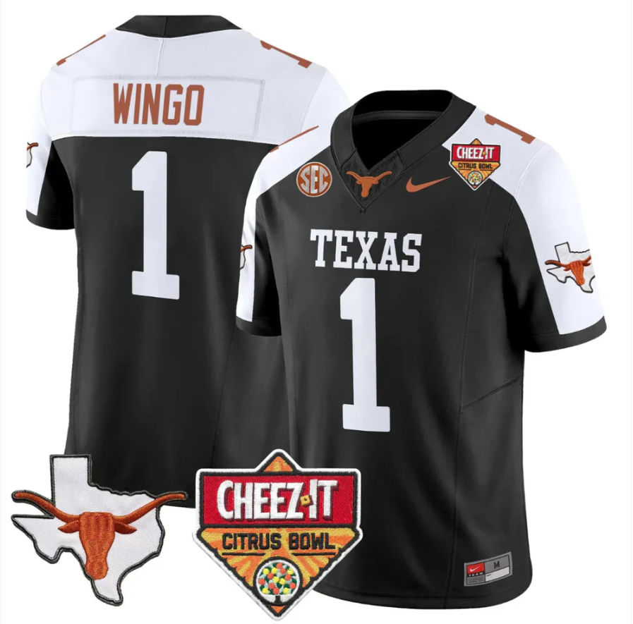 Ryan Wingo Jersey #1 Texas Longhorns 2025 State Map Citrus Bowl Stitched