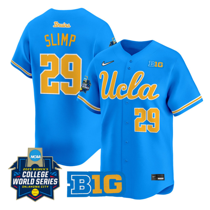 Rylee Slimp Jersey #29 UCLA Bruins Softball 2025 World Series Stitched Blue
