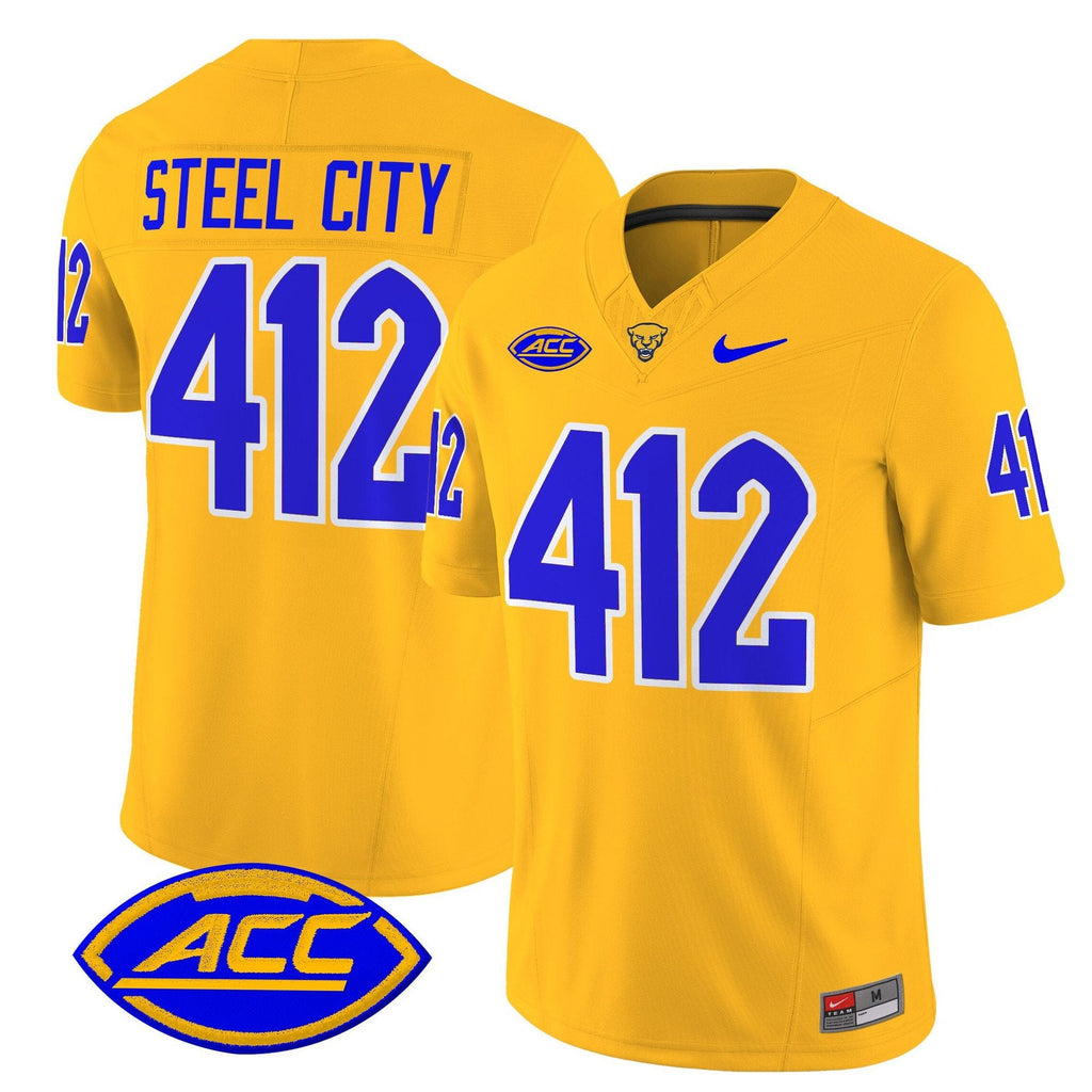 Steel City Jersey #412 Pittsburgh Panthers 2025 Limited Stitched Gold