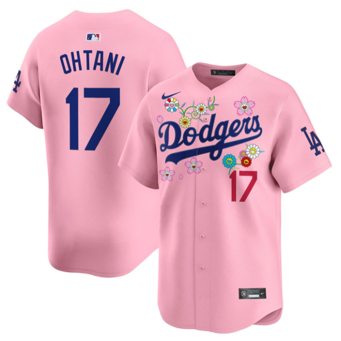 Shohei Ohtani Jersey #17 Dodgers x Takashi Murakami 2025 Vapor Limited Stitched Cherry Blossom