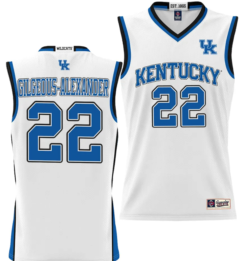 Shai Gilgeous Alexander Jersey #22 Kentucky Wildcats NIL College Basketball Lightweight Black