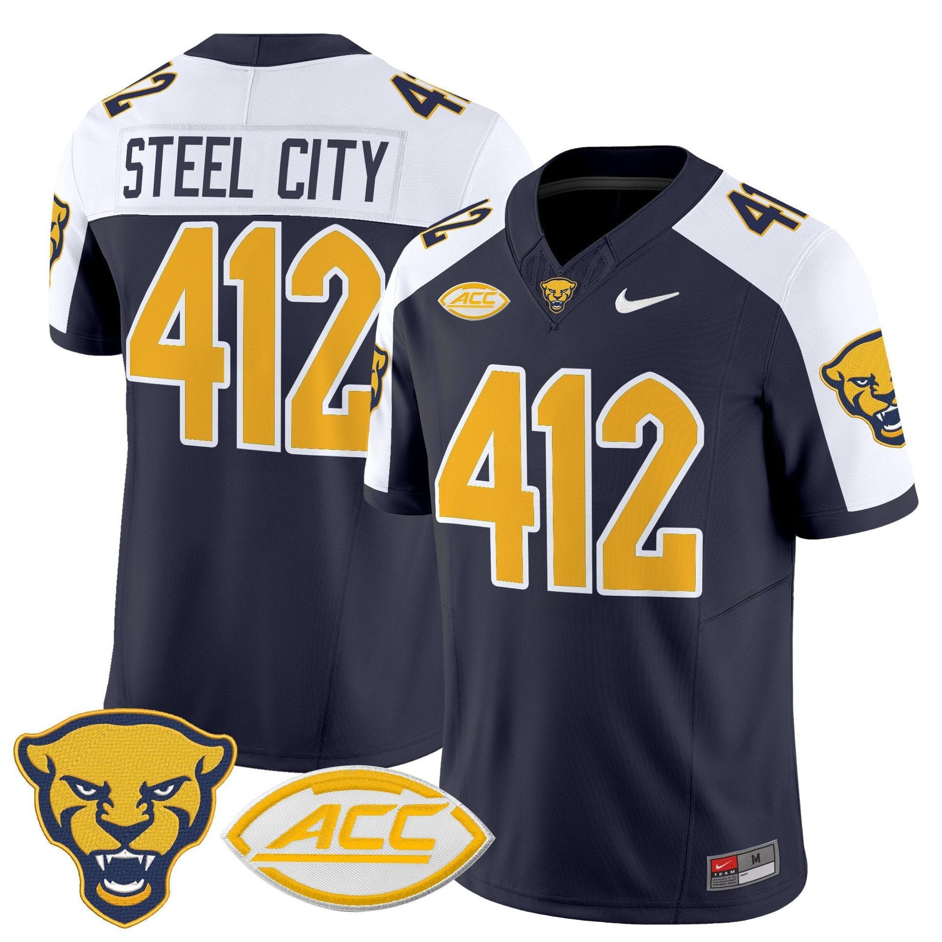 Steel City Jersey #412 Pittsburgh Panthers 2025 Limited Stitched Navy Alter