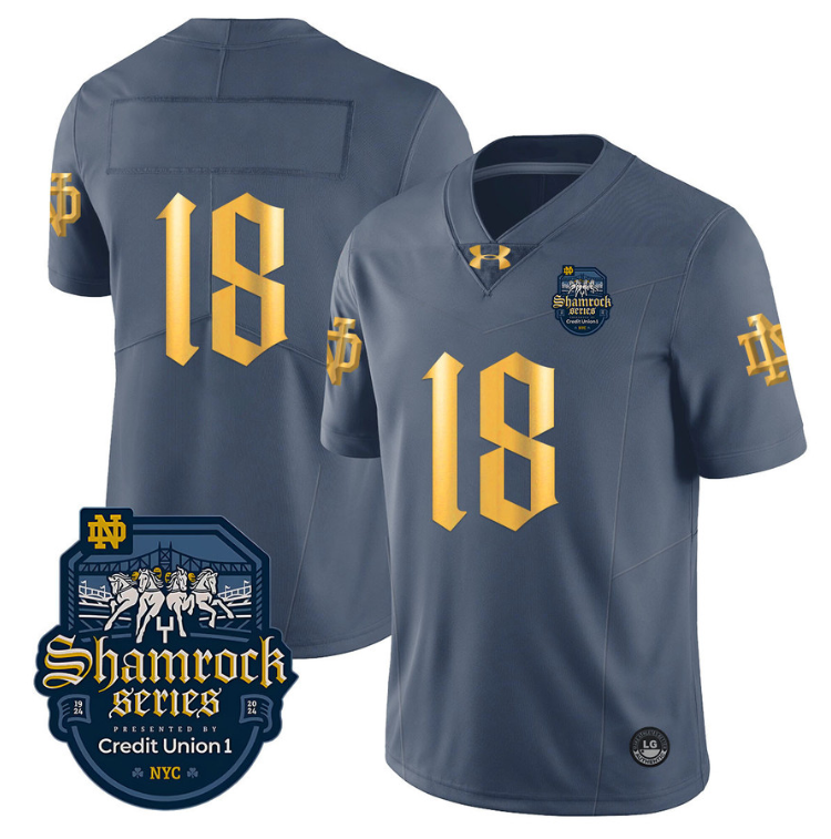 Steve Angeli Jersey #18 No Name Notre Dame Fighting Irish 2024 Shamrock