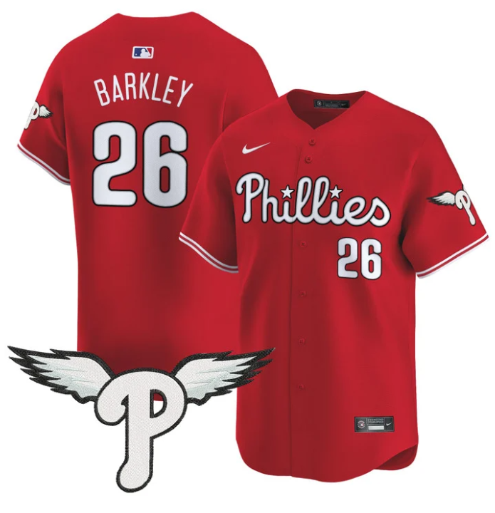 Saquon Barkley Jersey #26 Philadelphia Phillies 2025 Vapor Premier Limited Stitched Red
