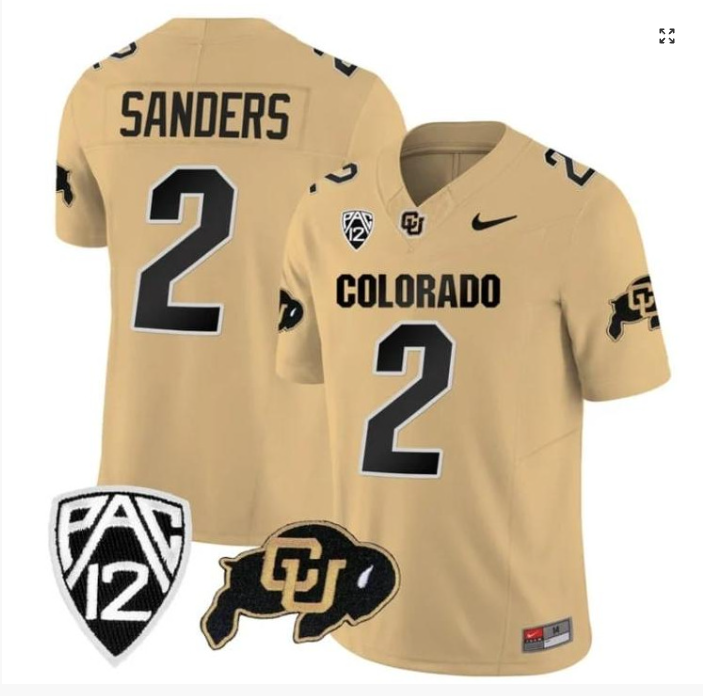 Shadeur Sanders Jersey #2 Colorado Buffaloes Football Gray Home Alternative