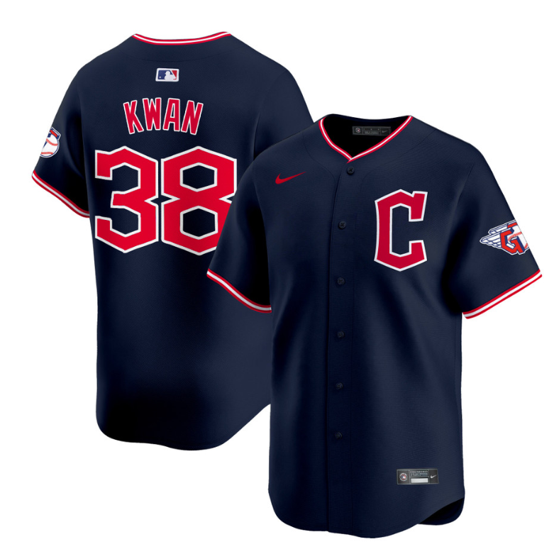 Steven Kwan Jersey #38 Cleveland Guardians 2025 Vapor Premier Limited All Stitched Navy