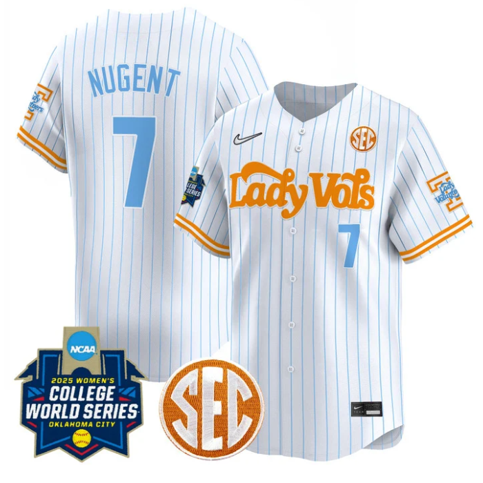 Sophia Nugent Jersey #7 Tennessee Volunteers Softball 2025 World Series Stitched Pinstripe