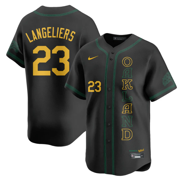 Shea Langeliers Jersey #23 Oakland Athletics City Connect Concept Stitched Black