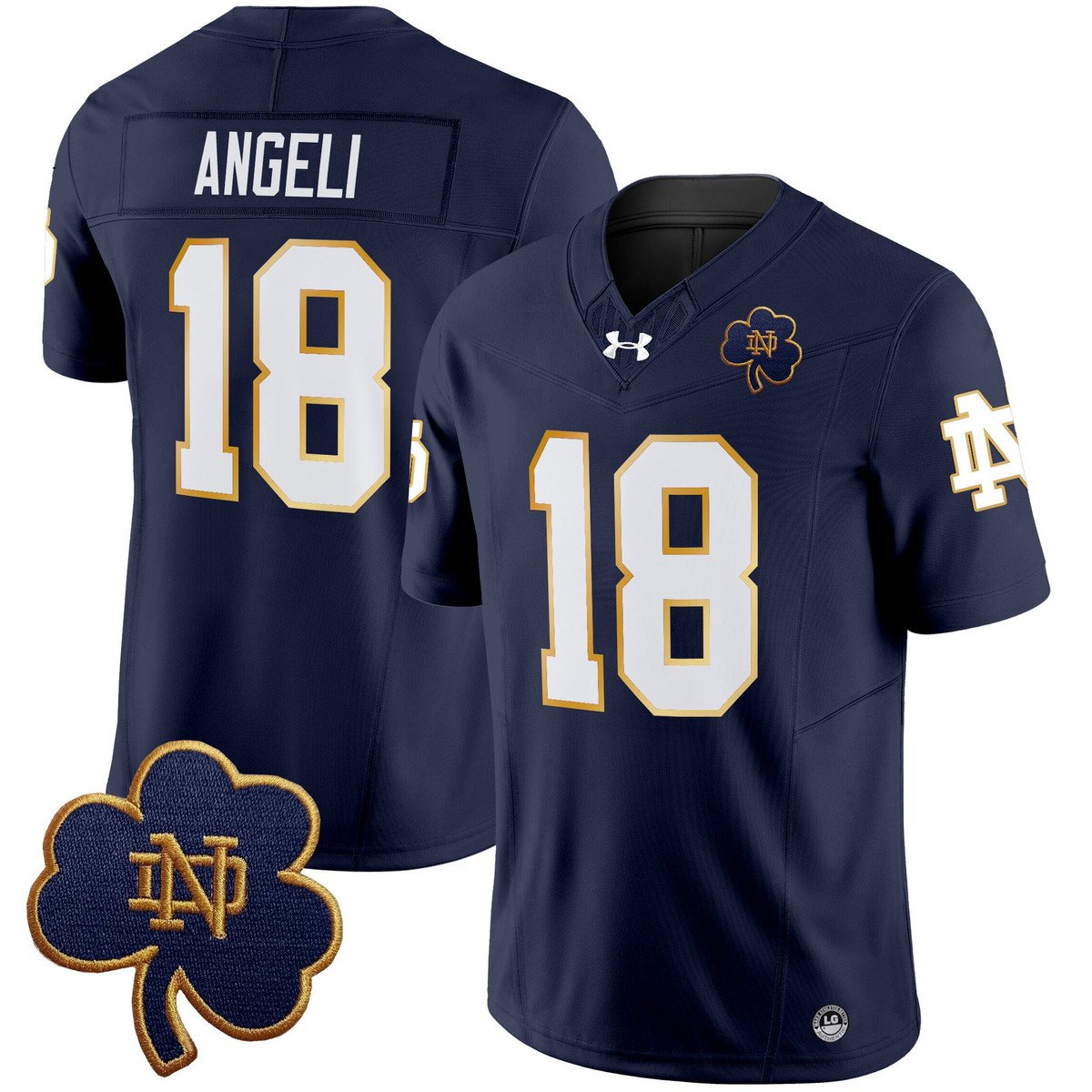 Steve Angeli Jersey #18 Notre Dame 2025 Vapor Limited V3 Stitched Navy