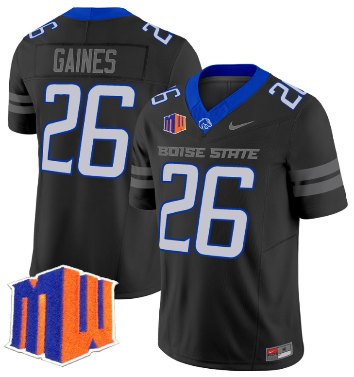 Sire Gaines Jersey #26 Boise State Broncos Vapor Limited College Football Stitched Black