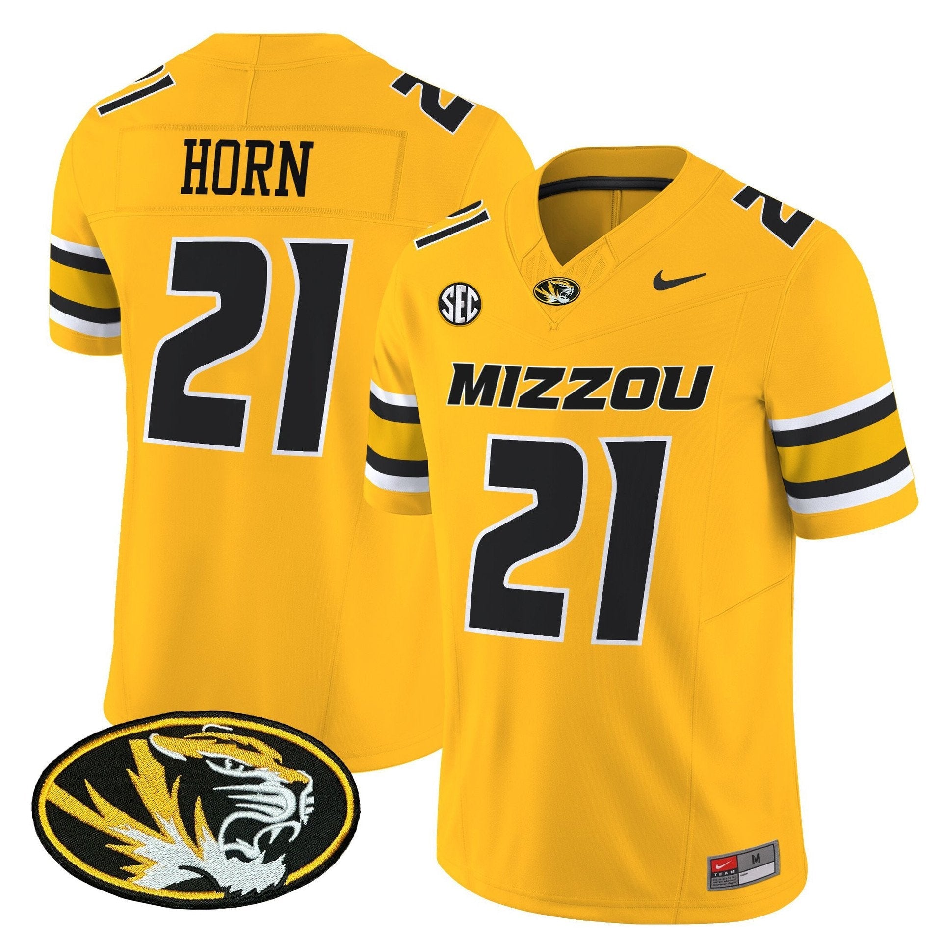 Sam Horn Jersey #21 Missouri Tigers 2025 Vapor Limited Stitched Gold