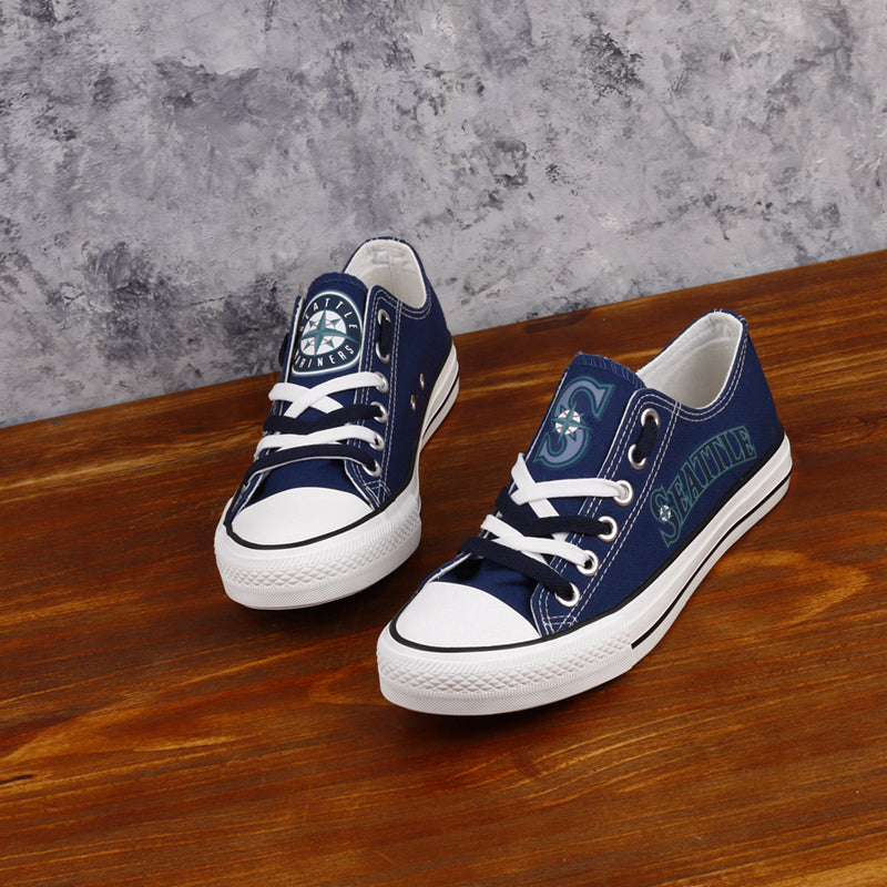 Seattle Mariners Limited Print MLB Baseball Fans Low Top Canvas Shoes Sport Sneakers T-DAC85L