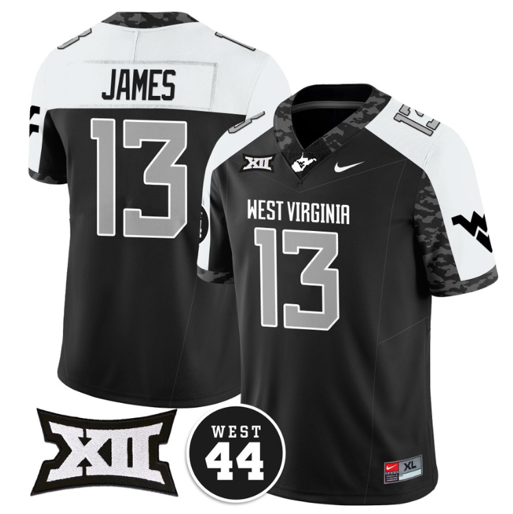 Sam James Jersey #13 West Virginia Mountaineers 2024 Vapor Limited Football Honor Jerry West Stitched Alternate
