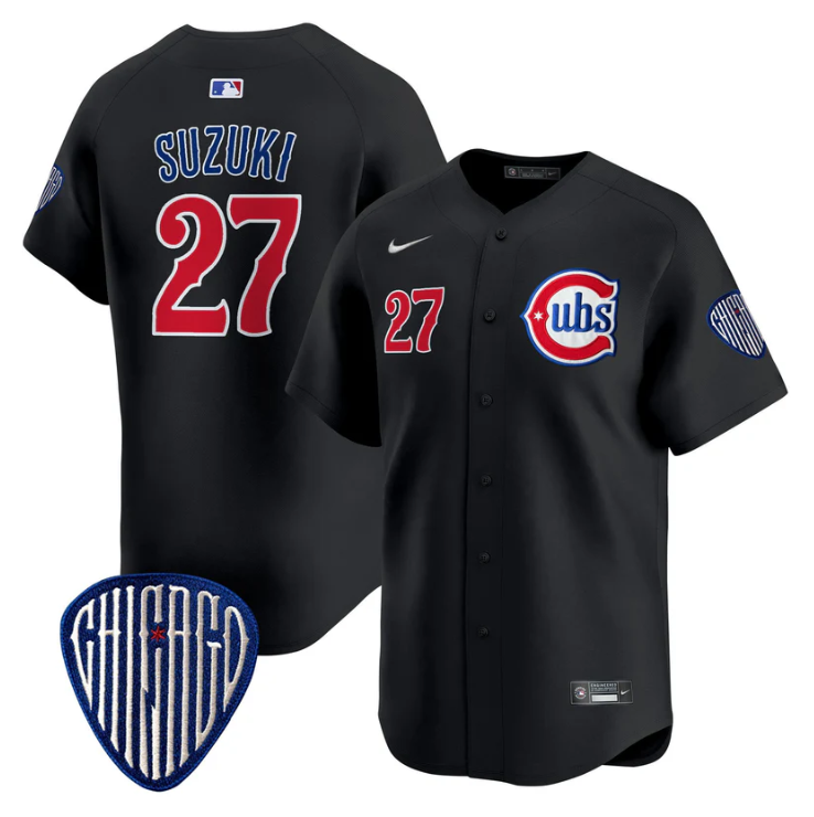Seiya Suzuki Jersey #27 Chicago Cubs Blue Alternate Vapor Premier Limited Stitched Black