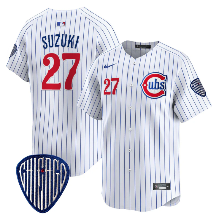 Seiya Suzuki Jersey #27 Chicago Cubs Blue Alternate Vapor Premier Limited Stitched Pinstripe